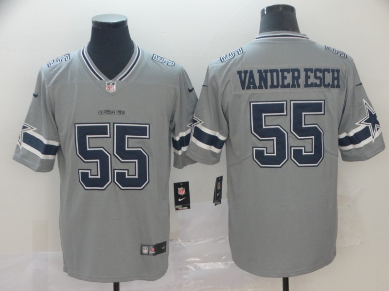 Men Dallas Cowboys 55 Vander Esch Nike grey Limited NFL Jersey
